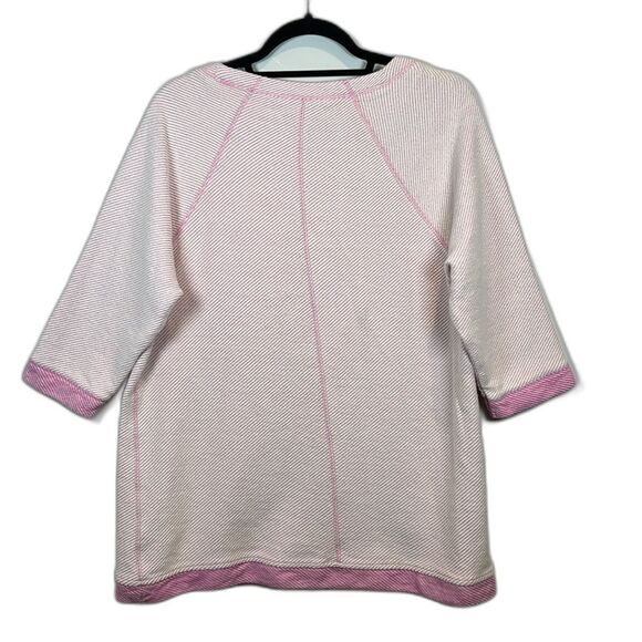 Soft Surroundings Striped Pink Cotton Shirt Size XL 2FW06 - Picture 7 of 10